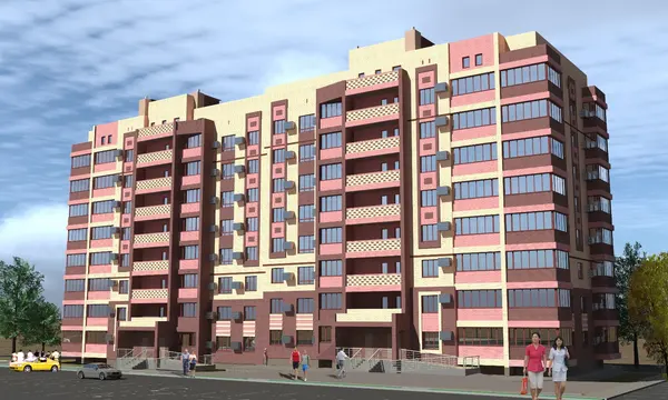 Рендер ЖК Дом в г. Элиста (СЗ Вектор)