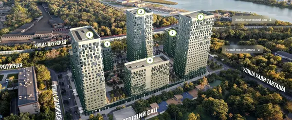 Рендер ЖК Таулар. Корпуса 4, 5, 6