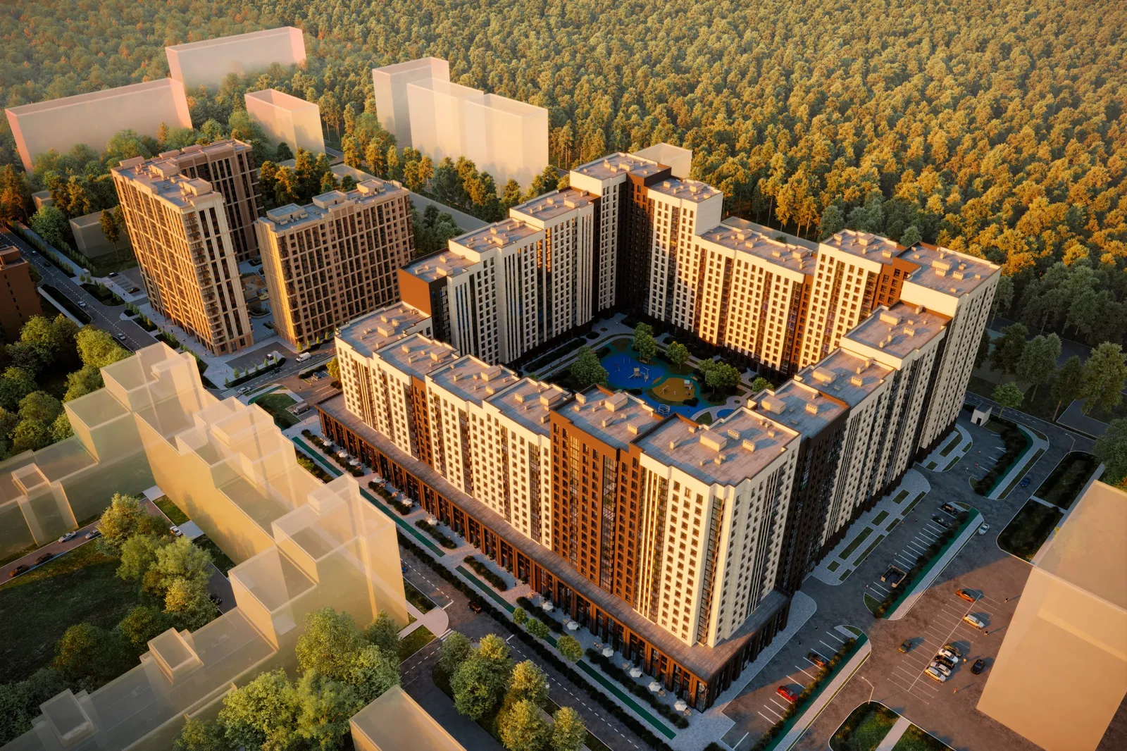 Рендер: Дома в г. Новосибирск (Рнгс-Аи)