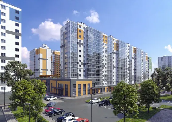 Уличное пространство и парковка у корпусов квартала